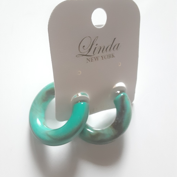 Linda Turquoise Hoop Earrings - Picture 4 of 6